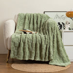 Soft Polyester Throw Blanket - Textured Plush Design in 5 Sizes