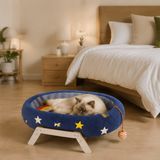 Round Sisal Rope Cat Scratcher Bed With Wooden Stand