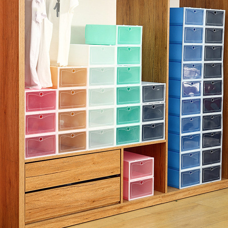 Stackable Shoe Storage Boxes - Transparent Front 6 or 10-Piece Set