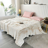 Faux Rabbit Fur Throw Blanket - Tie-Dye Wave Pattern Polyester