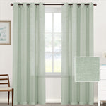 Linen Blend Voile Curtains – Semi-Sheer Grommet 2-Panel Set