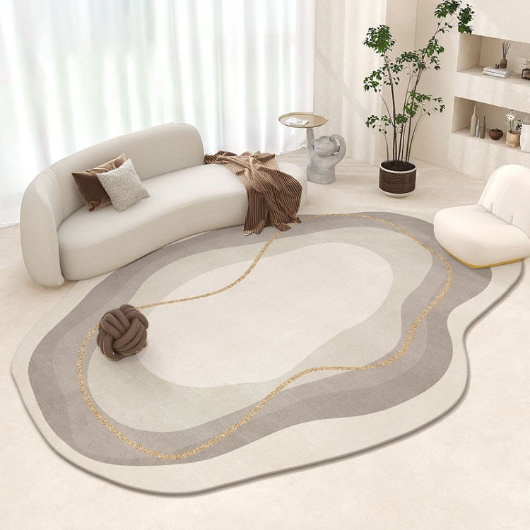 Irregular Area Rug - Polyester with TPR Non-Slip Backing