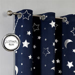Star and Moon Blackout Curtains - Polyester 2-Panel Grommet Set