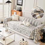Boho Chenille Sofa Cover - Geometric Anti-Scratch Furniture Protector