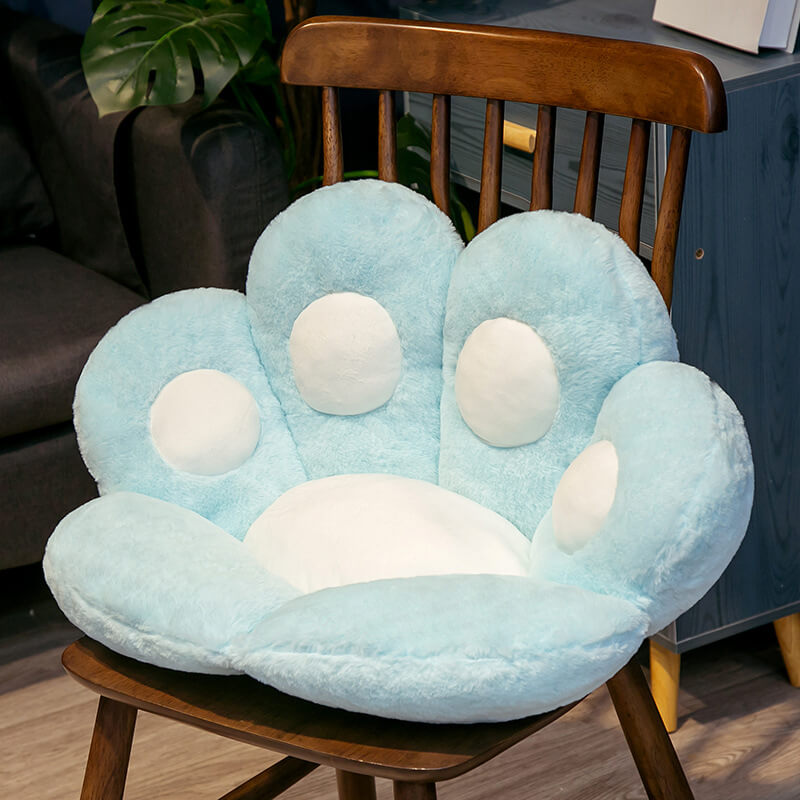 Cat Paw Chair Cushion - Reversible Plush Seat Pad