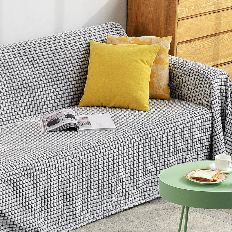 Flannel Sofa Throw Blanket - Double-Sided Microfibre Polyester