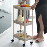 Slim Storage Trolley - 2/3/4 Tier Plastic Rolling Cart