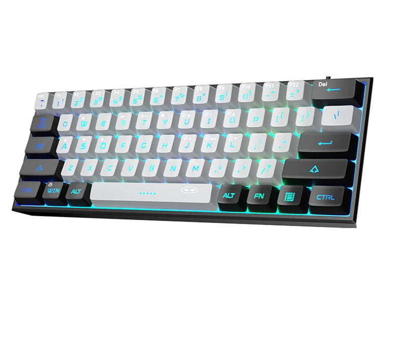 Compact 61-Key RGB Gaming Keyboard for Everyday Practical Use