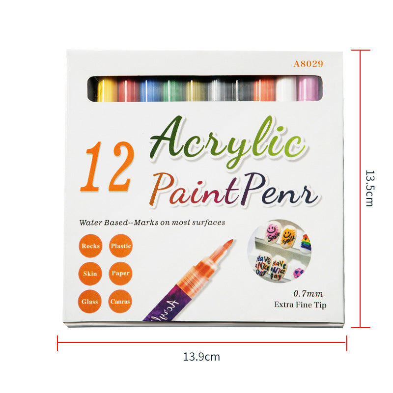 12-Colour Nail Art Drawing Pen Set