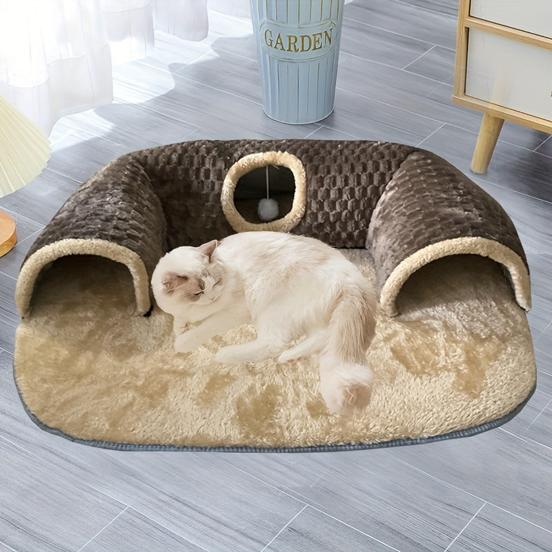 In-1 Cat Tunnel, Cat Bed and Playhouse