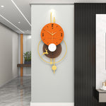 Modern Wall Clock - Metal Frame and Solid Wood Dial