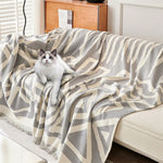 Boho Chenille Sofa Cover - Geometric Anti-Scratch Furniture Protector