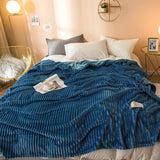 Striped Plush Throw Blanket - Soft Microfibre Polyester Fleece