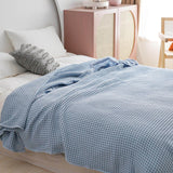Cotton Bed Throw Blanket - Lightweight Waffle Weave Design