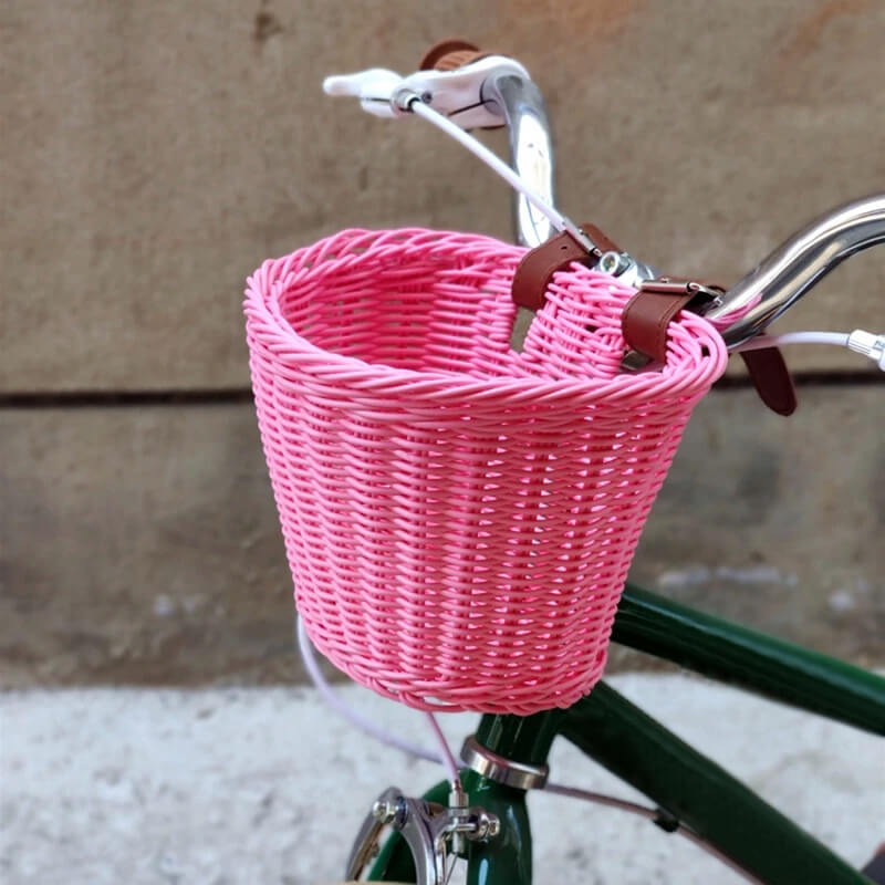 Wicker Front Handlebar Bike Basket for Kids