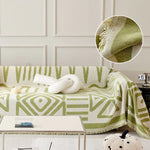 Boho Chenille Sofa Cover - Geometric Anti-Scratch Furniture Protector