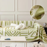 Boho Chenille Sofa Cover - Geometric Anti-Scratch Furniture Protector