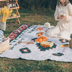 Waterproof Quilted Picnic Blanket with Straps
