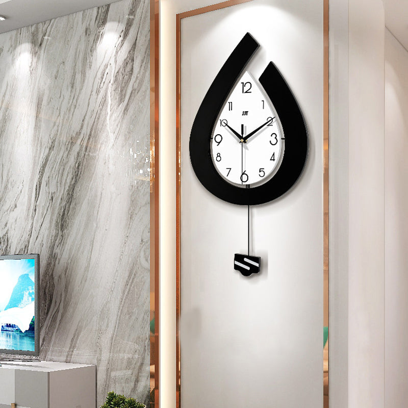 Water Drop Wall Clock - Metal Pendulum with Silent Sweep Movement