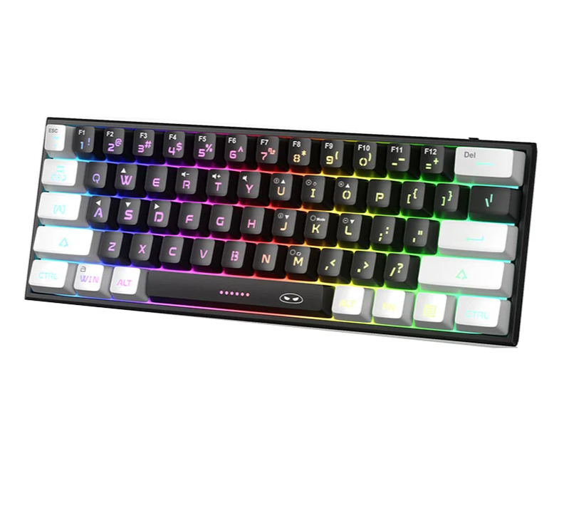 Compact 61-Key RGB Gaming Keyboard for Everyday Practical Use