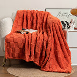 Soft Polyester Throw Blanket - Textured Plush Design in 5 Sizes