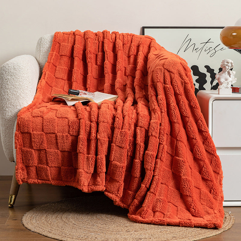 Soft Polyester Throw Blanket - Textured Plush Design in 5 Sizes