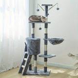 Multi-Level Cat Tower with Scratching Post and Rest Platforms