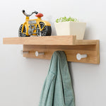 Bamboo Wall Shelf - Floating Storage Shelf with 2, 3 or 4 Hooks