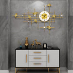 Ginkgo Leaf Wall Clock - Gold Metal Silent Sweep
