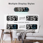 Digital Wall Clock - 14-Inch LED Display with Remote Control