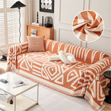 Boho Chenille Sofa Cover - Geometric Anti-Scratch Furniture Protector