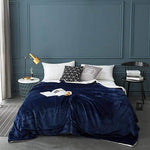 Reversible Sherpa Throw Blanket - Flannel and Fluffy Fleece