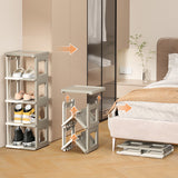 Foldable Narrow Shoe Rack - Stackable 3, 5 or 7 Tier Storage