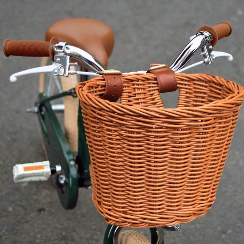 Wicker Front Handlebar Bike Basket for Kids
