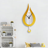 Water Drop Wall Clock - Silent Sweep Pendulum