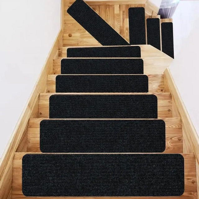 Adhesive Stair Treads - Polyester Anti-Slip Carpet Pack