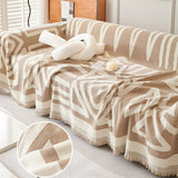 Boho Chenille Sofa Cover - Geometric Anti-Scratch Furniture Protector