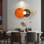 Modern Wall Clock - Metal Frame and Solid Wood Dial