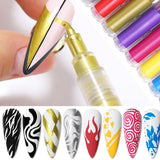 12-Colour Nail Art Drawing Pen Set