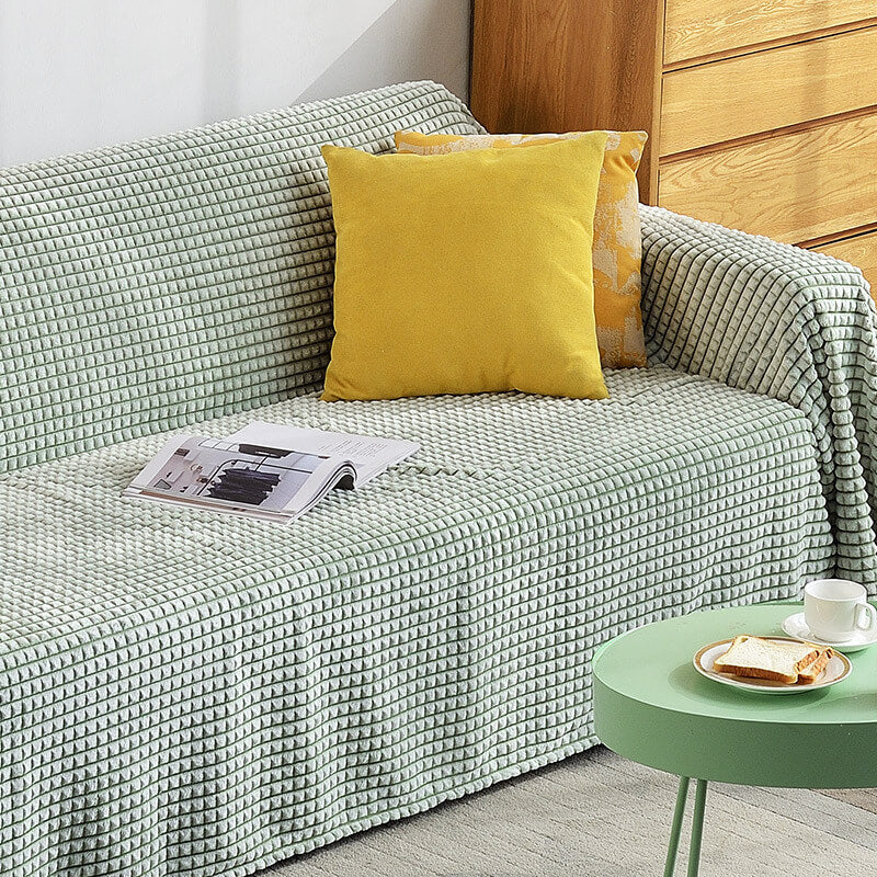 Flannel Sofa Throw Blanket - Double-Sided Microfibre Polyester