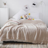 Cotton Bed Throw Blanket - Lightweight Waffle Weave Design