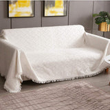 Geometric Sofa Throw - Reversible Cotton Blend Furniture Cover