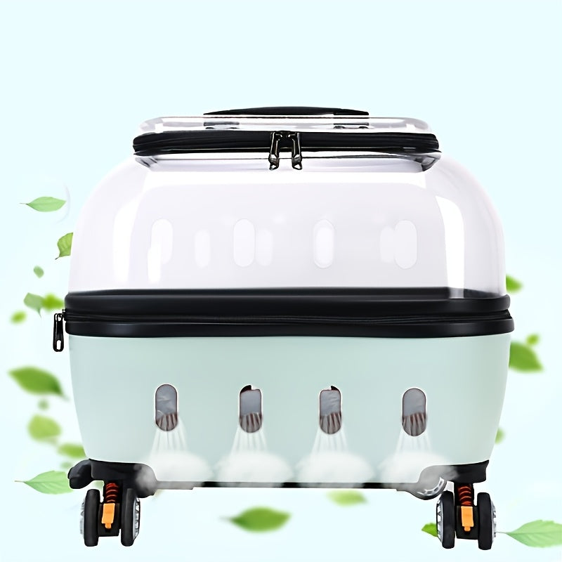 Transparent Cat Carrier With Ventilation and Storage Pocket