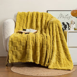 Soft Polyester Throw Blanket - Textured Plush Design in 5 Sizes