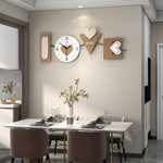 LOVE Heart Wall Clock - Iron and MDF Silent Sweep Design