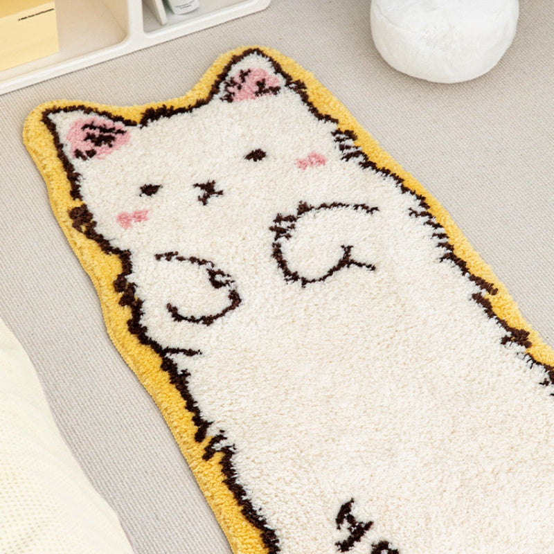 Cat Shaped Area Rug - Tufted Polyester with TPR Backing