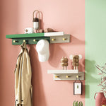 Bamboo Wall Shelf - Floating Storage Shelf with 2, 3 or 4 Hooks