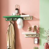 Bamboo Wall Shelf - Floating Storage Shelf with 2, 3 or 4 Hooks