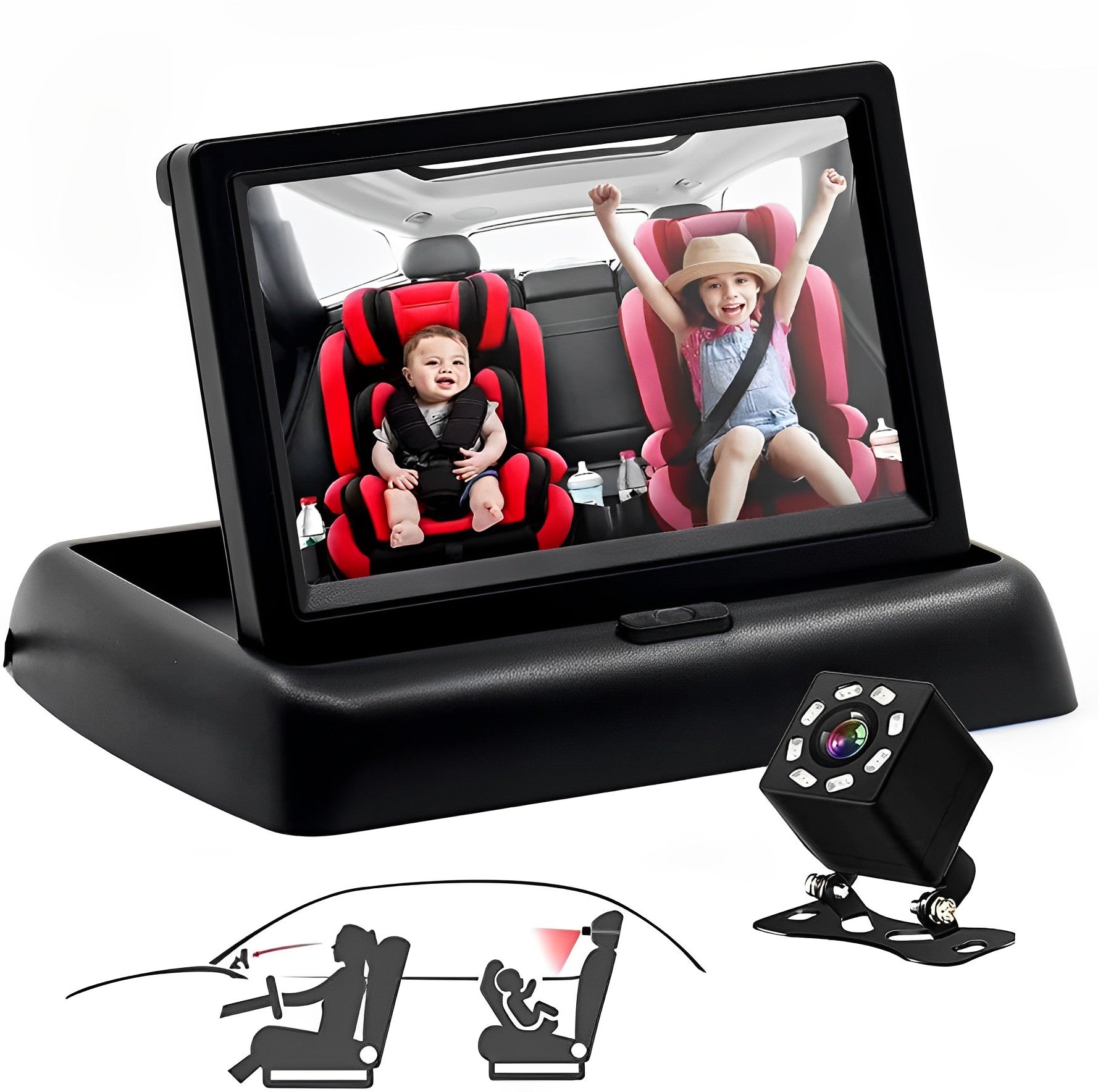 Rear Seat Monitoring Camera with Night Vision