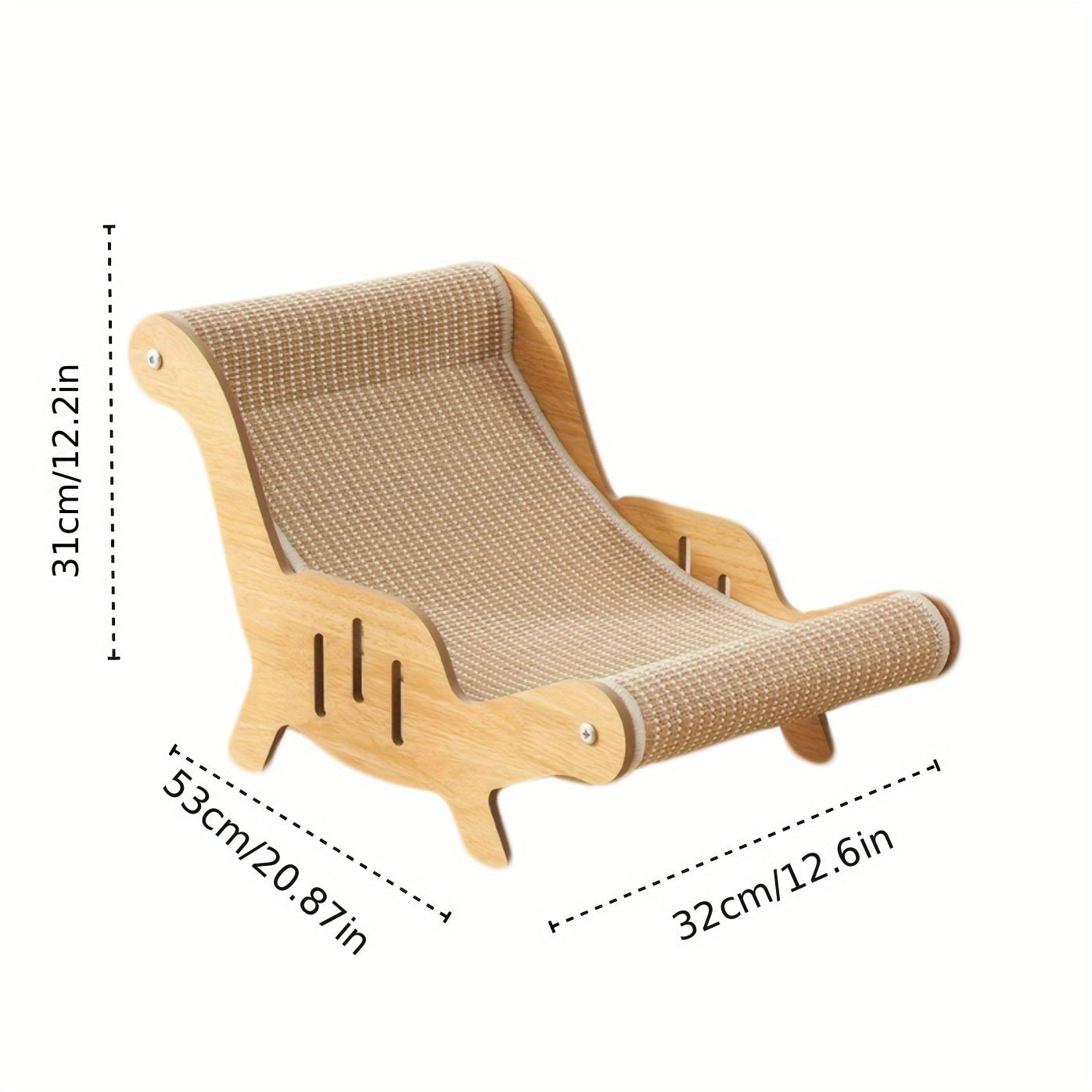 Cat Scratching Chair with Sisal Rope and Elevated Backrest